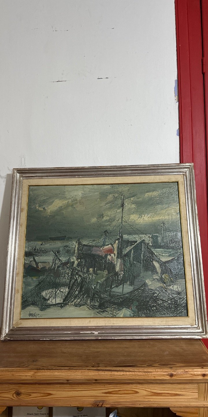 Pintura Abstracta con Redes de Pesca