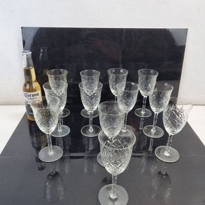 L 276 - 12 Piezas - Set de 12 copas para licor con cuerpo tallado de base redonda y fuste trenzado (Altura 12cm) - imagen 2