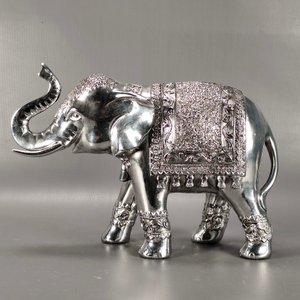 Figura Decorativa Elefante Plateado Plástico Duro - imagen 6