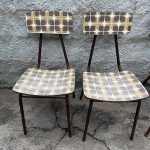 Juego de 4 Sillas Metálicas con Tapizado Estampado - imagen 3