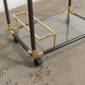 Mesa Bar Rodante Metálica con Vidrio y Ruedas - imagen 3
