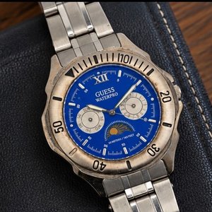 Reloj Guess Waterpro Multifunción Esfera Azul Acero Movimiento Japón - imagen 1