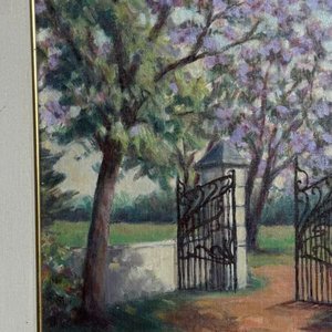 Óleo "Árboles en Flor" de L. Moreno, 44 x 36 cm - imagen 2