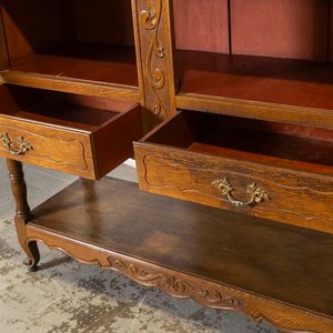 Bargueño Provenzal de Roble Tallado con Puertas, Cajones y Estante - imagen 3