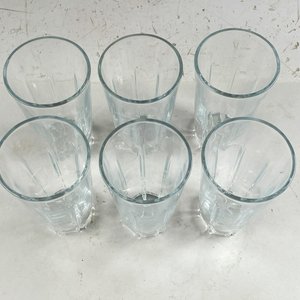 Seis Vasos Altos Hialinos con Base Facetada - imagen 2