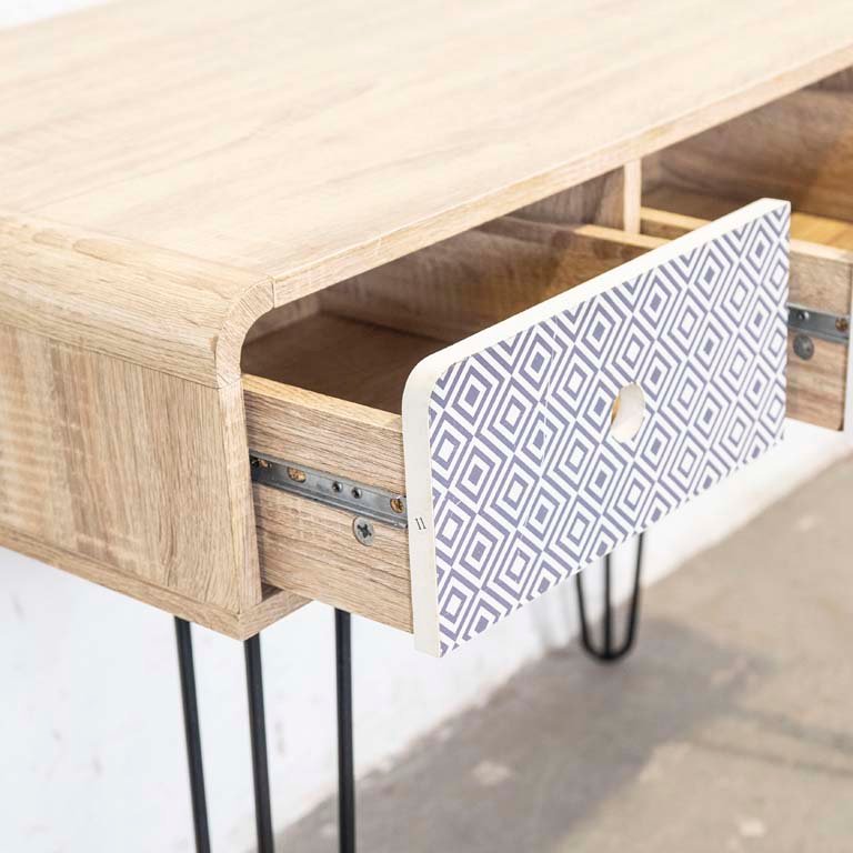 Mesa escritorio con tres cajones en MDF melamínico y patas metálicas - imagen 3