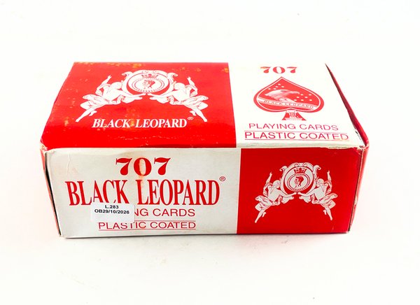 Caja de Cartas Black Leopard 707 - 12 Mazos Plasti-Coated