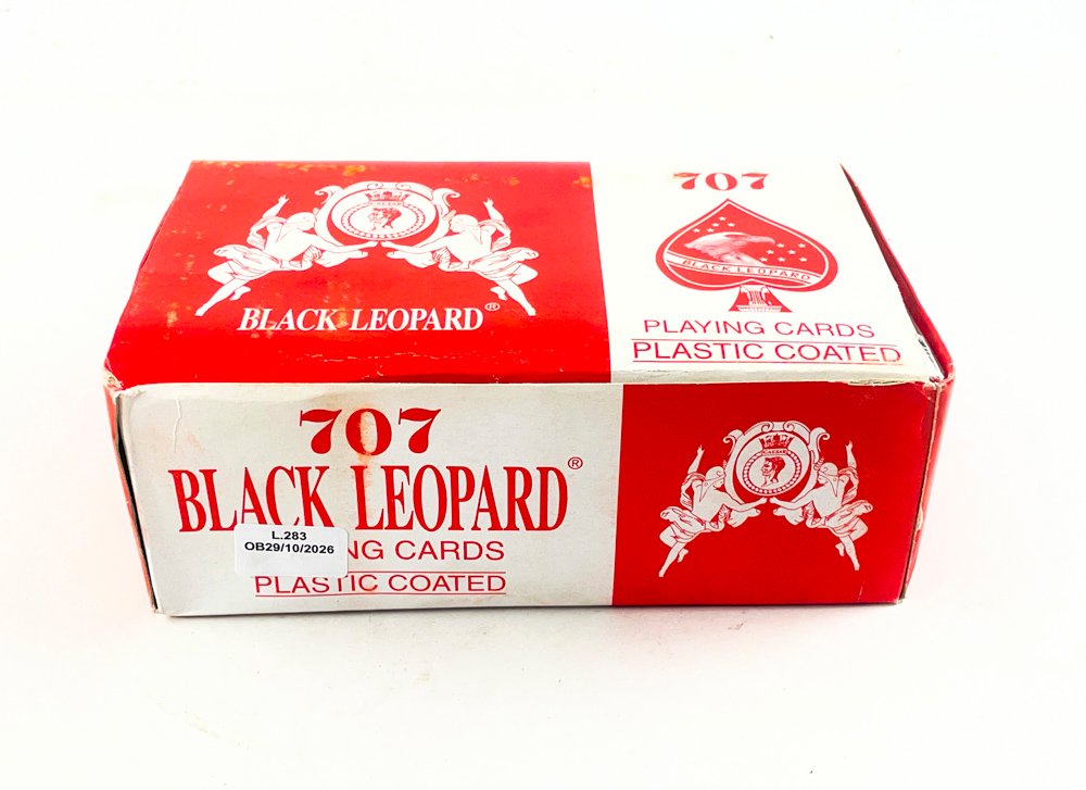 Caja de Cartas Black Leopard 707 - 12 Mazos Plasti-Coated