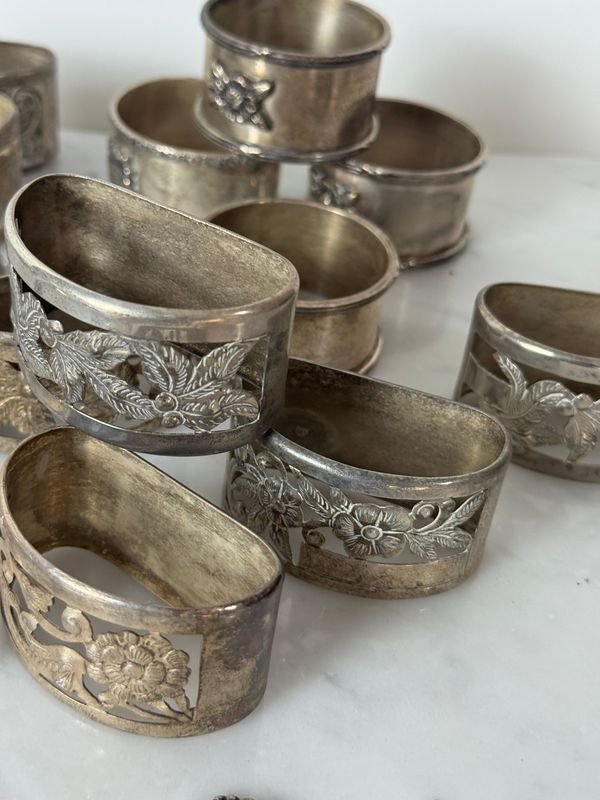 Lotes de cubiertos labrados de plata para postre - imagen 10