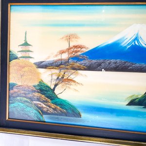 Cuadro Decorativo Oriental con Monte Fuji y Pagoda - imagen 2