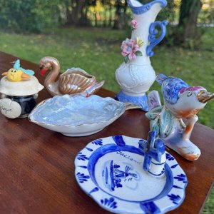 lote de 6 piezas varias adornos en ceramica y loza esmaltada - imagen 1