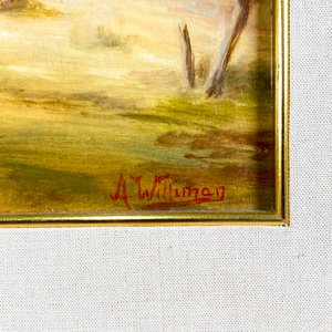 Cuadro al óleo "Camino en la Ensenada" firmado A. Williman - imagen 3