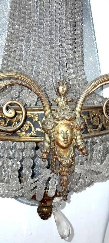 Aplique de Pared Antiguo en Bronce y Cristal - imagen 6
