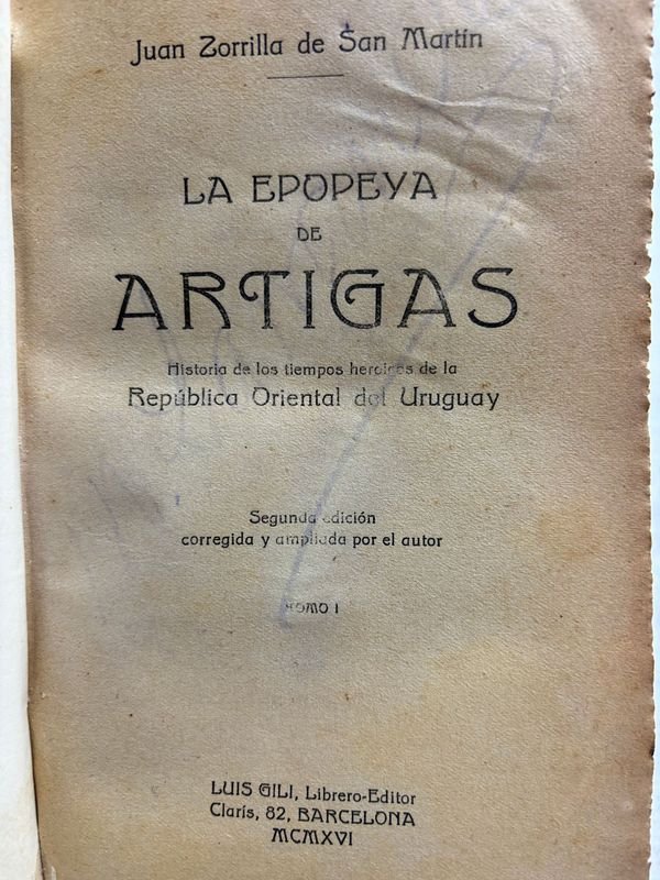 Libros antiguos de la etopeya de Artigas por Zorrilla de San Martin - imagen 5