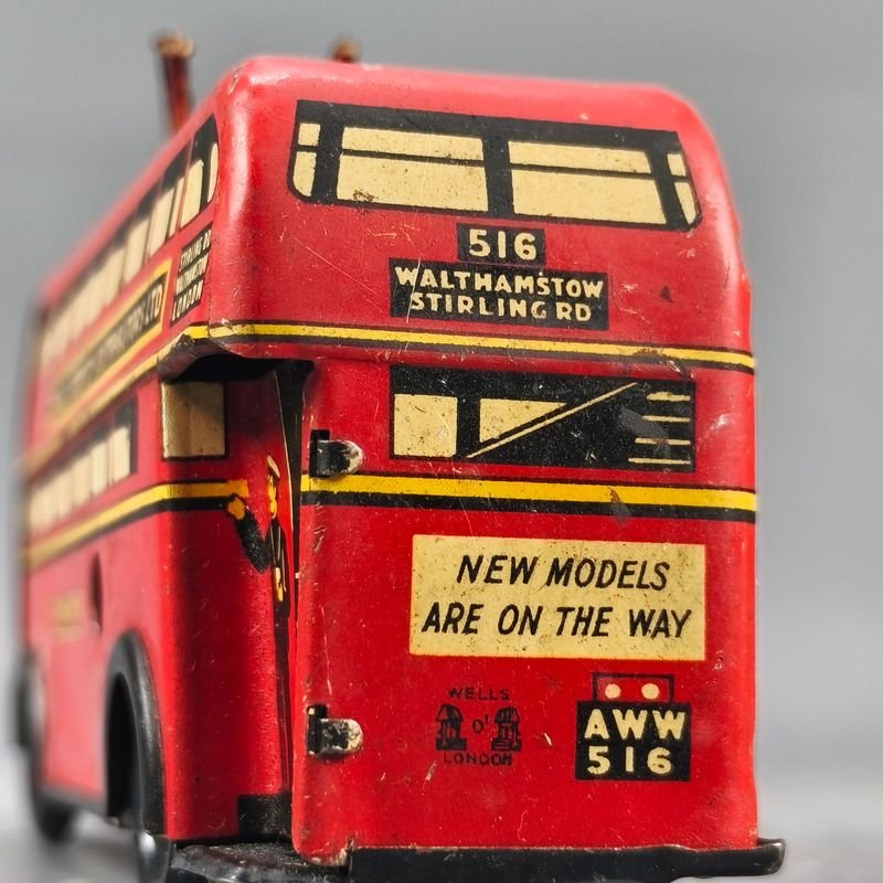 Tren de Trolebús Double Decker Vintage de Wells Brimtoy Londres - imagen 6