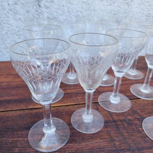Copas de Cristal Tallado Estilo Vintage - imagen 1