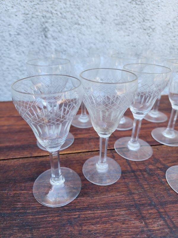 Copas de Cristal Tallado Estilo Vintage