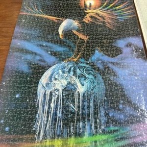 Par de Puzzles Completos Plastificados: Águila y Escena Clásica - imagen 2