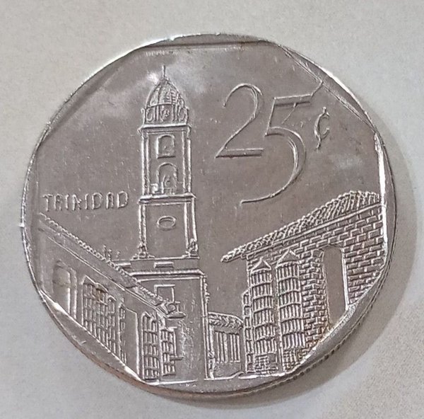Moneda de Cuba de 25 Centavos del Año 2000 - imagen 2