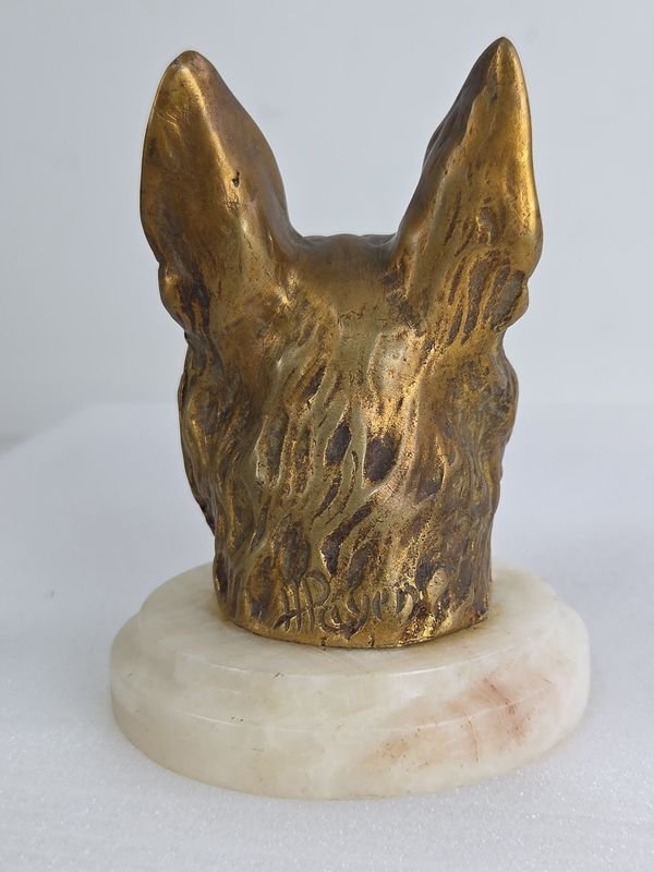 Escultura de perro en bronce firmada H. Payen - imagen 3