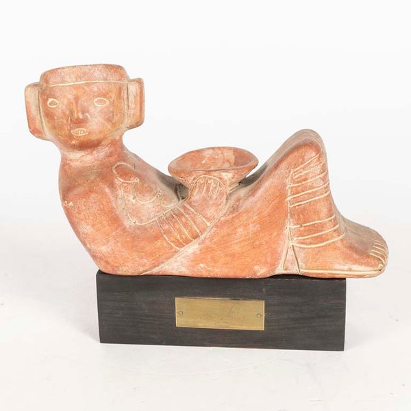 Escultura Chac Mool Azteca Dios de los Sacrificios - Terracota - imagen 1