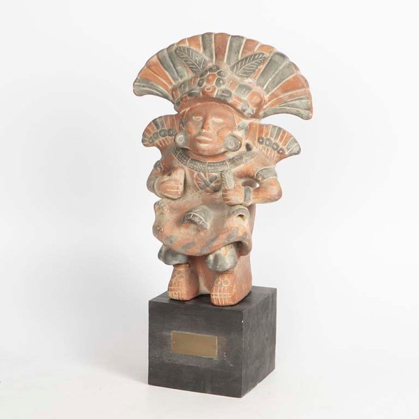 Escultura Azteca Dios Emplumado - 32x59 cm - imagen 1