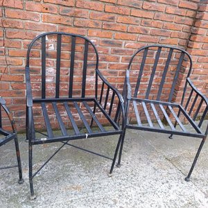 Juego de 3 Sillones de Hierro con Respaldo Medio - imagen 3