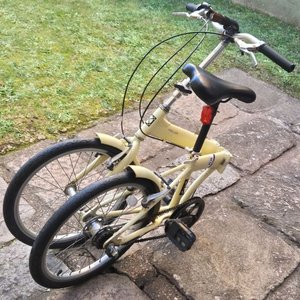 Bicicleta Plegable Moller Rodado 20 Estilo Urbano Vintage Color Crema - imagen 5