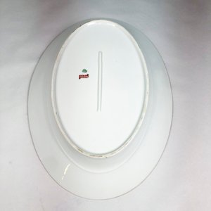 Fuente Oval Limoges Francia Porcelana Blanca Floral 40x28cm - imagen 4