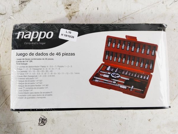 Kit de Dados y Cricket Nappo con Puntas Hexagonales y Torx - 46 Piezas - imagen 1
