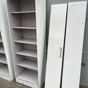 2 Muebles Multiusos Blancos con Estantes y Puertas - imagen 2