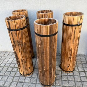 Lote de 10 Paragüeros de Madera Rústica - imagen 2