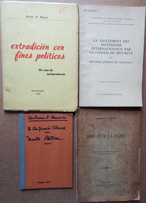 Lote de 4 Libros: La Unificación Colorada, Dios Ante La Razón, Extradición Con Fines Políticos y Controversias Internacionales