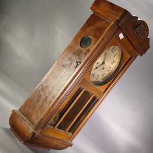 Reloj de Pared con Caja de Roble, Completo y Funcionando - imagen 12