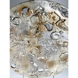 Escultura Circular "Luna" en Metal con Base Rectangular - imagen 3