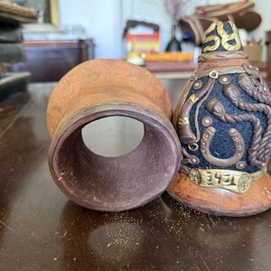 Mate y Posa Mate de Madera con Motivos Criollos y Gauchos - imagen 6