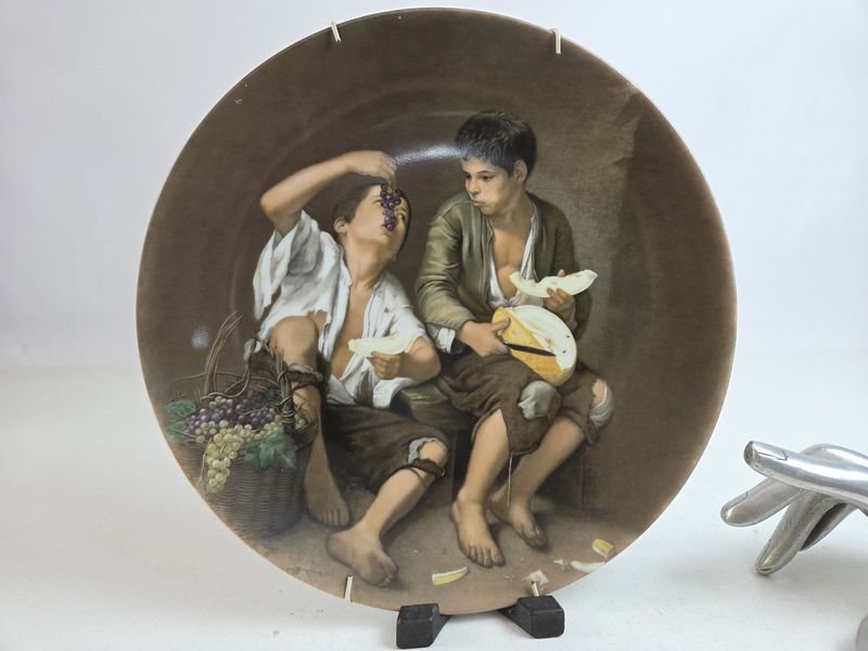 Lote siguiente: Pintura de Bartolomé Esteban Murillo en porcelana alemana