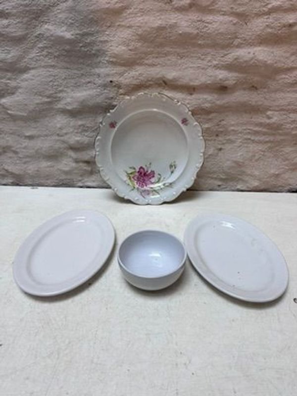 Lote de Fuentes y Cuenco de Loza y Porcelana Bavaria - imagen 1