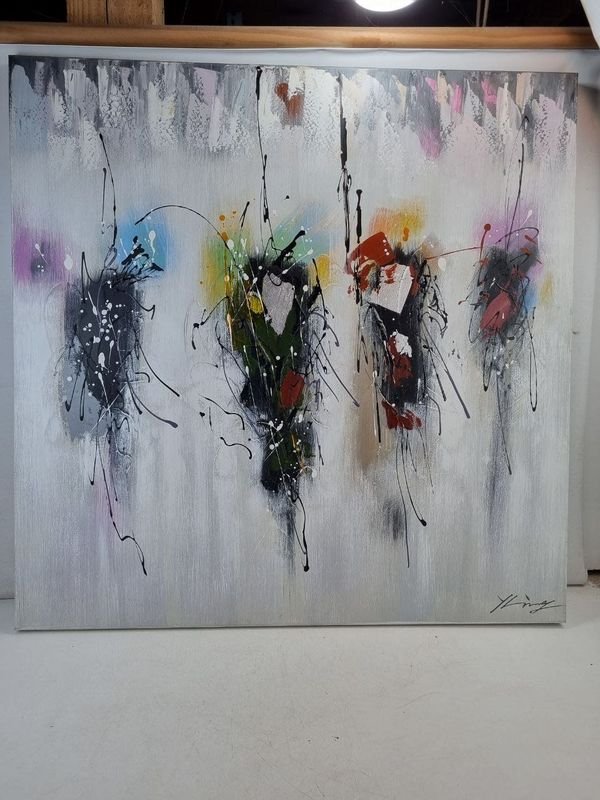Cuadro Abstracto Moderno Firmado 100x100cm