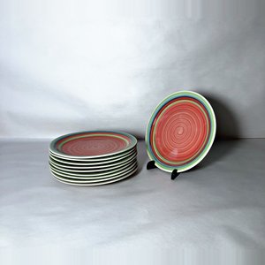 Juego de 10 Platos de Loza con Diseño Multicolor - imagen 1