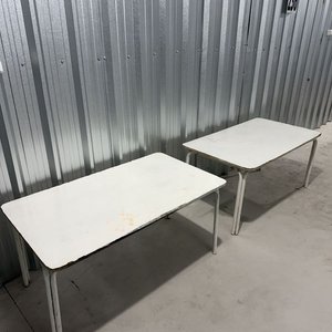 Juego de 2 Mesas Rectangulares Blancas Desmontables - imagen 2