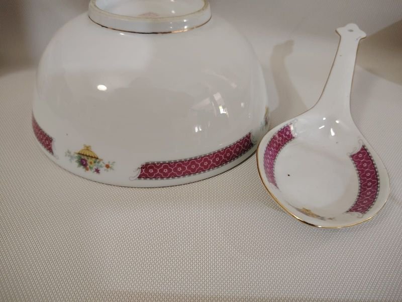 Ensaladera de porcelana china con cuchara - imagen 4