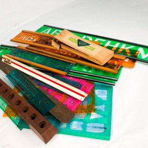 Lote de Reglas y Moldes con Letras y Números Vintage - imagen 4