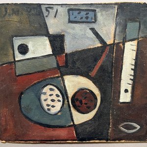 Bodegón de Jonio Montiel, Óleo sobre Cartón, 1951 - imagen 2