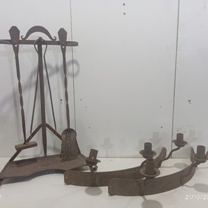 Juego de Accesorios para Estufa a Leña y Candelabros de Hierro - imagen 2