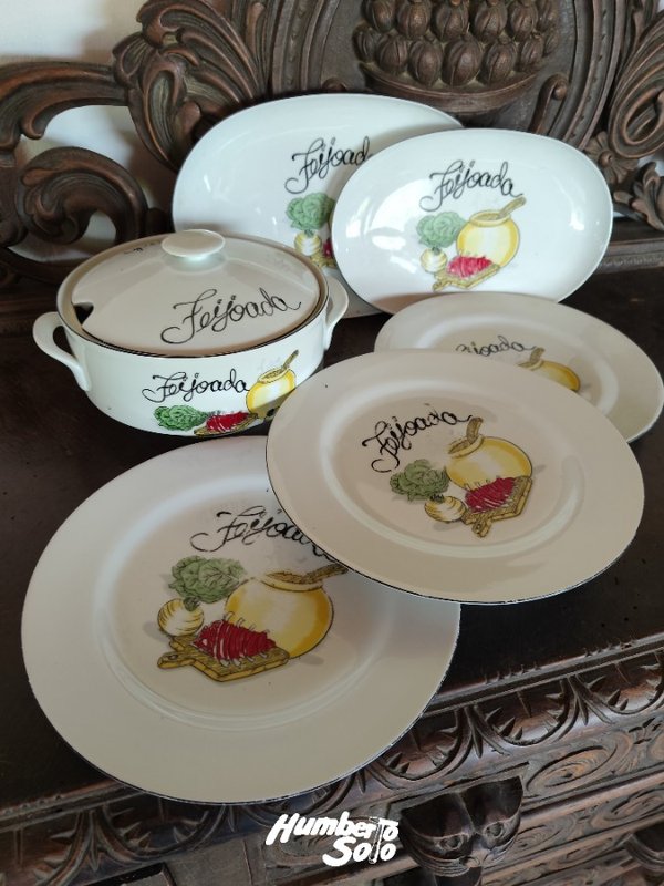 Set de Vajilla con Tapa y Platos Decorados con Verduras - imagen 1