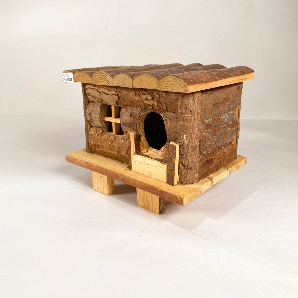 Pajarera Rústica de Madera con Techo Removible