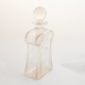 Botellón de Cristal Hialino Tallado con Flores y Tapón - imagen 2