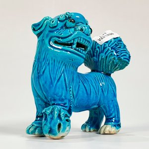Figura Perro Foo de Cerámica Celeste - imagen 2