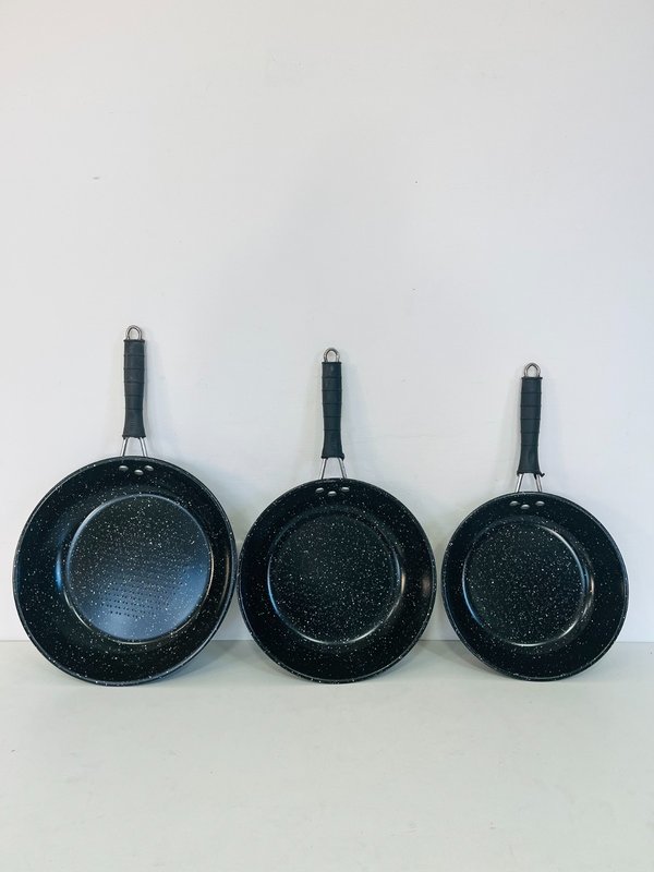 Set de 3 Sartenes Antiadherentes con Diseño Moteado Negro - imagen 1